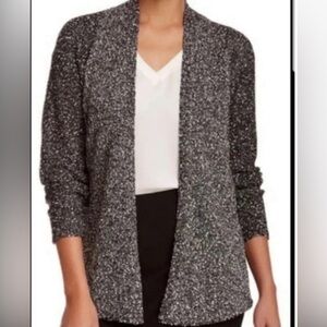 Eileen Fisher 100% Cotton Italian Yarn Nubble Knit Open Front Cardigan Small
